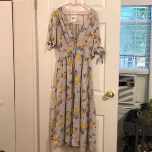 Free people yellow rose maxi dress